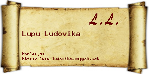 Lupu Ludovika névjegykártya